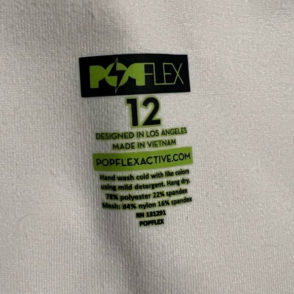PopFlex Highness Legging (discontinued) size 12 Semi-mesh in Cloud (white) - Picture 9 of 9